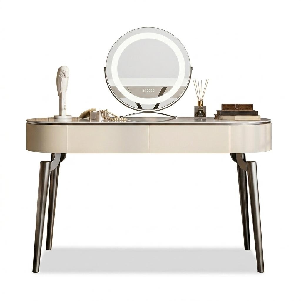 Beiger Kosmetiktisch Designer Schlafzimmer Möbel Edle Frisierkommode