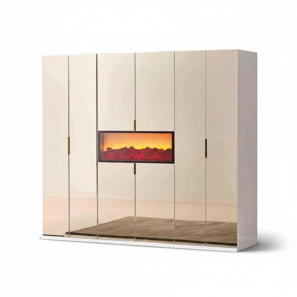 Beiger Schlafzimmer Kleiderschrank Designer Garderobe Edle Holzschränke