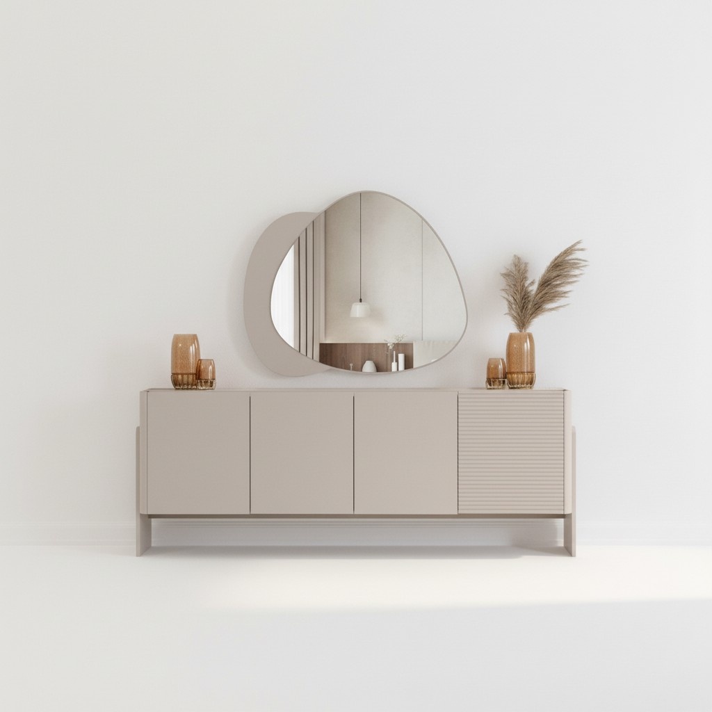 Beiges Designer Sideboard Luxuriöse Esszimmer Anrichte Edle Holz Möbel