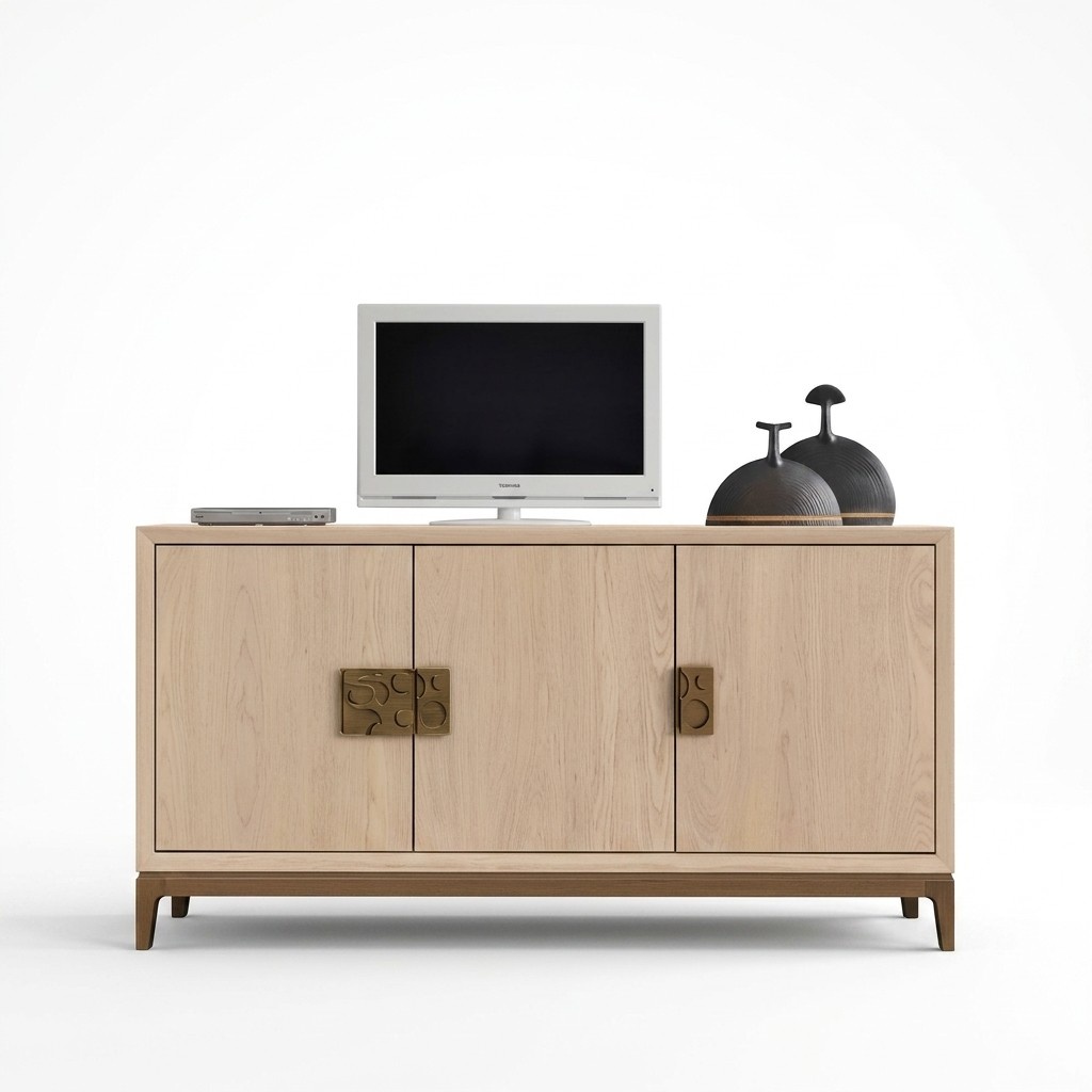 Beiges Wohnzimmer Sideboard Luxus Designer Möbel Holz Luxus Kommode Neu