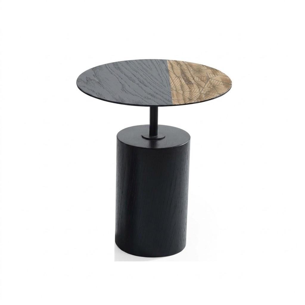 Beistell Rund Tisch Couchtisch Design Holz Schwarz Wohnzimmer Tisch Neu