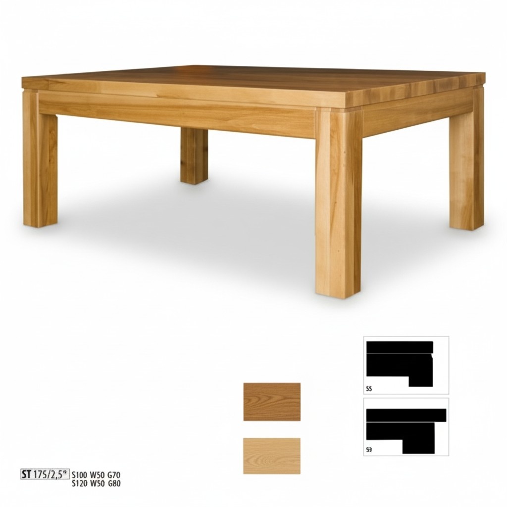 Massive Möbel Beistell Tisch Couchtisch Echtes Holz Eiche 100x70cm Neu Tische