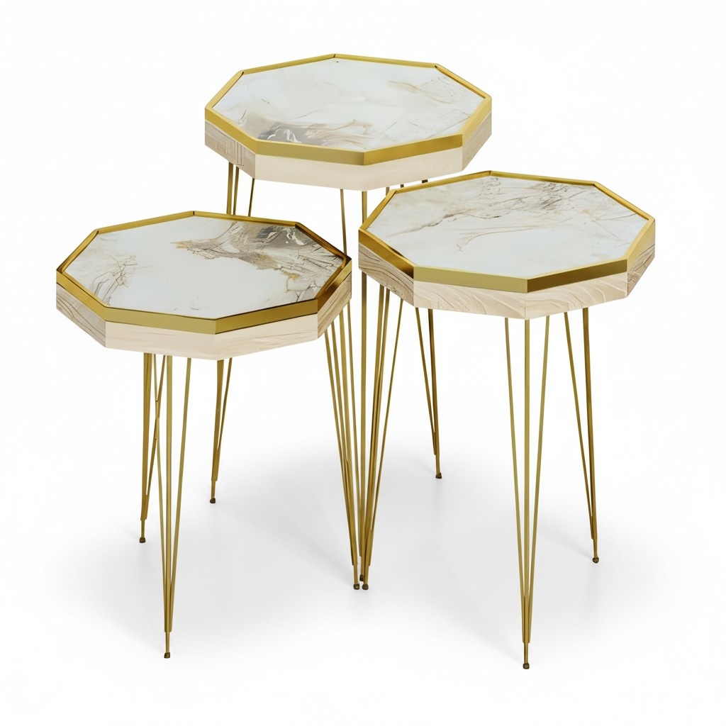 Beistelltisch Holz in Beige modern und stilvoll