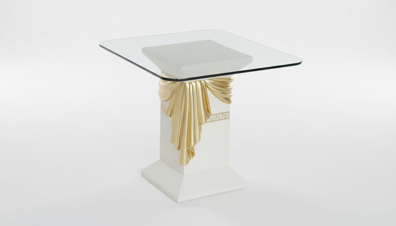 Beistelltisch Medusa Römische Säule Säulen Tisch Glas Couch Sofa Tische