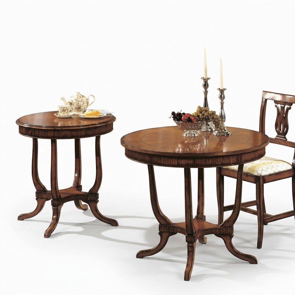 Beistelltisch Wohnzimmer Design Tische Möbel Braun Holz Klassischer