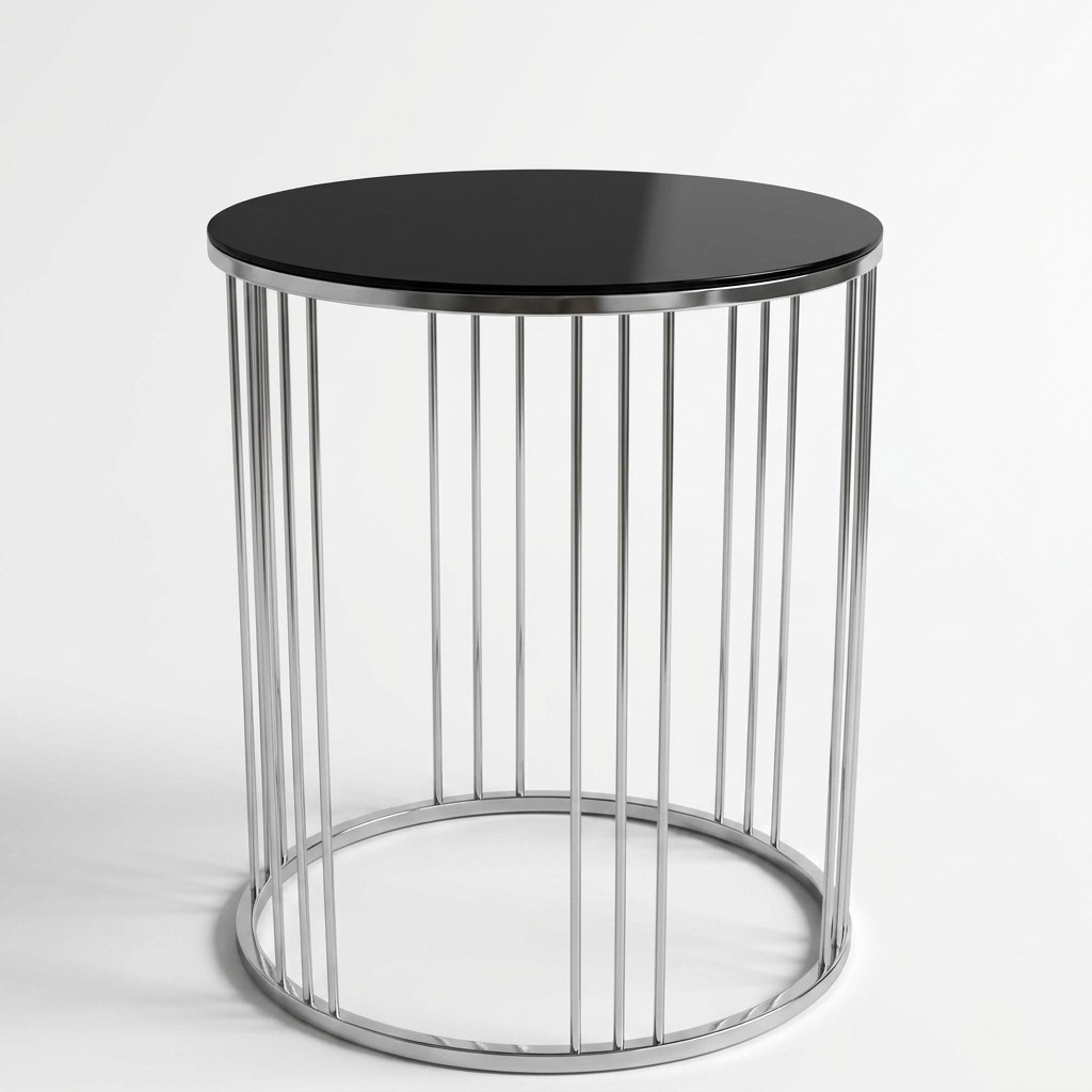 Beistelltisch Wohnzimmer Möbel Material Edelstah schwarz Design Modern