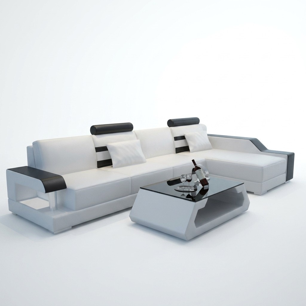 Beleuchtete Wohnzimmer Sitzlandschaft Couchgarnituren Sitz Polster Lederecke Neu