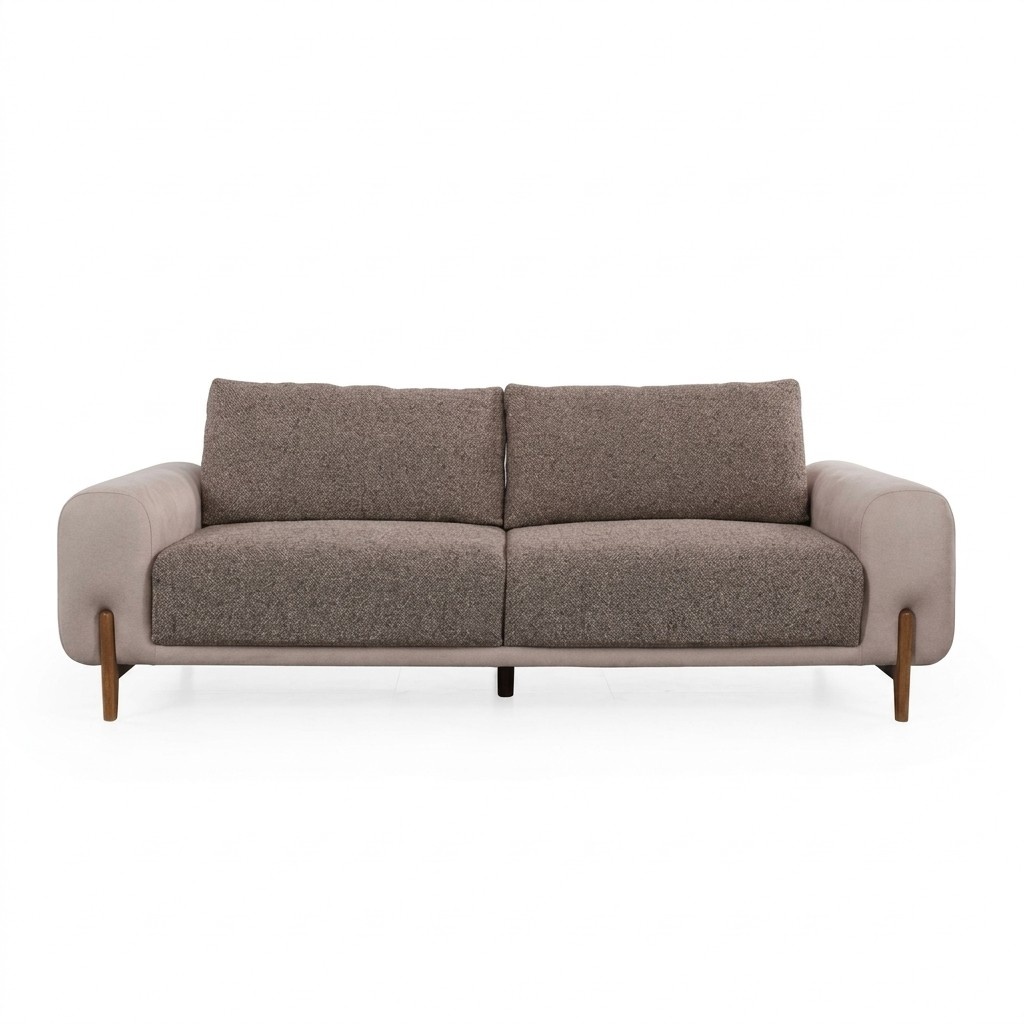 Bequem Grau Dreisitzer Sofa Stilvoll Wohnzimmer Textil 3-Sitzer Sofa Neu