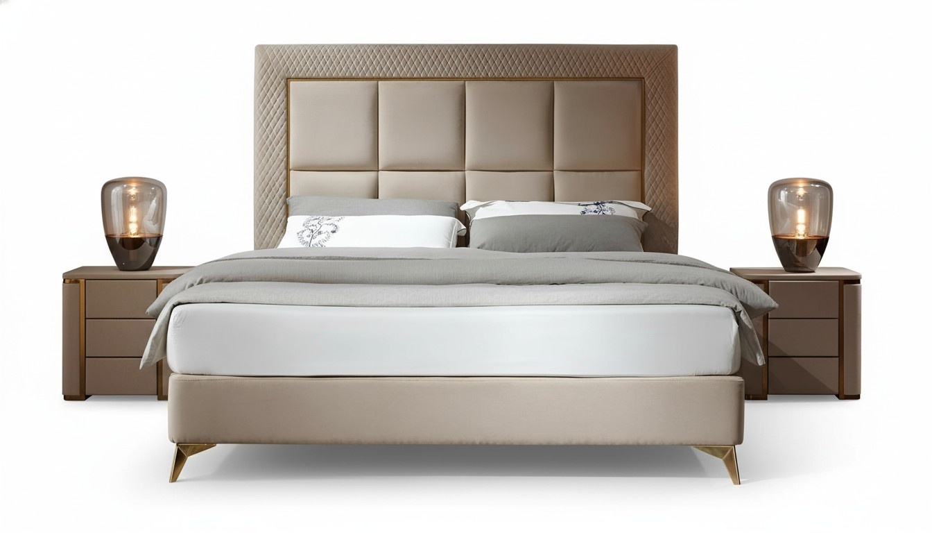 Bett 2x Nachttisch 3tlg. Schlafzimmer Set Design Luxus Schlafzimmer Komplett Neu