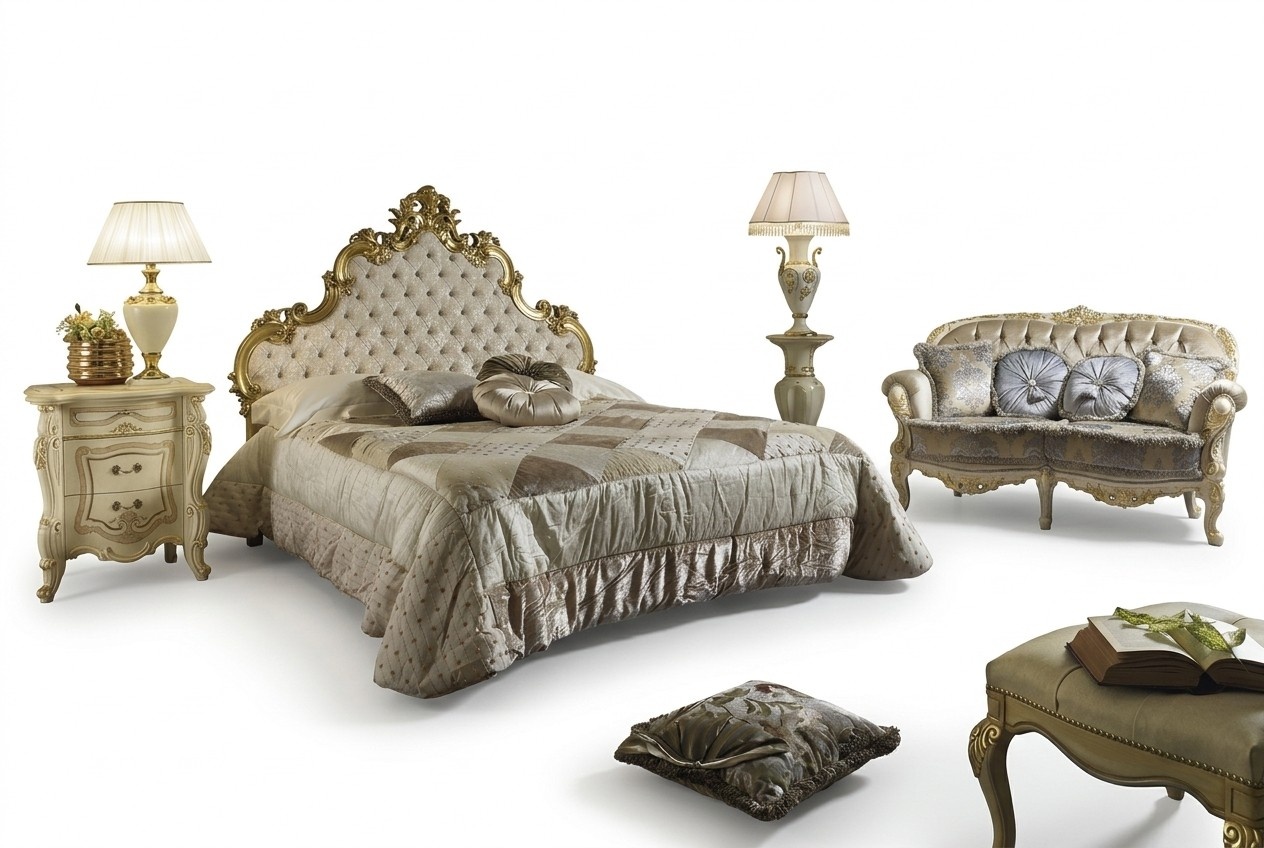 Bett 2x Nachttisch 3 tlg. Schlafzimmer Set Designer Hotel Betten Garnitur Neu