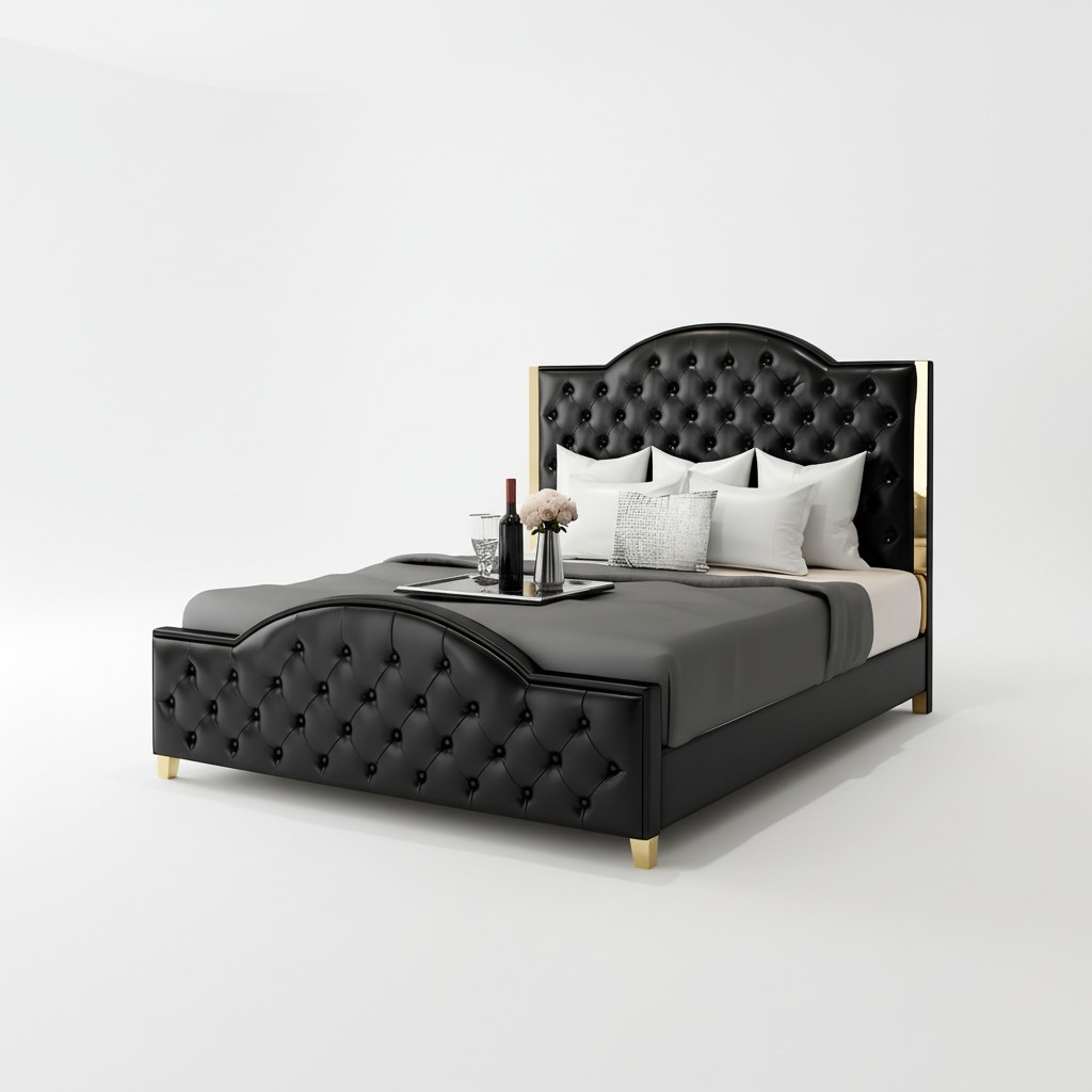 Bett 2x Nachttisch 3 tlg Schlafzimmer Set Möbel Modern Luxus Betten Chesterfield
