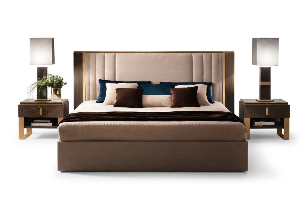 Bett 2x Nachttisch 3 tlg Schlafzimmer Set Design Modern Luxus Italienische Möbel