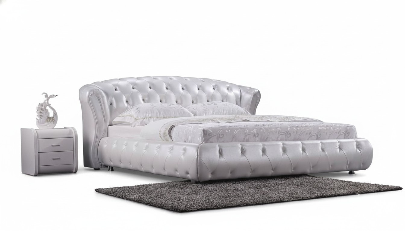 Bett Betten Chesterfield Designer XXL Doppel Lederbett S9111 160 180 200x200cm