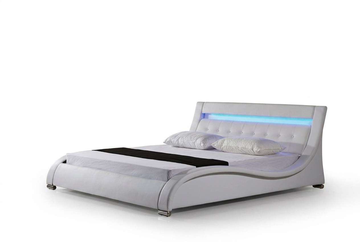 Bett Betten Polster Doppel Ehe Hotel Luxus Leder Moderne Designer Schlafzimmer