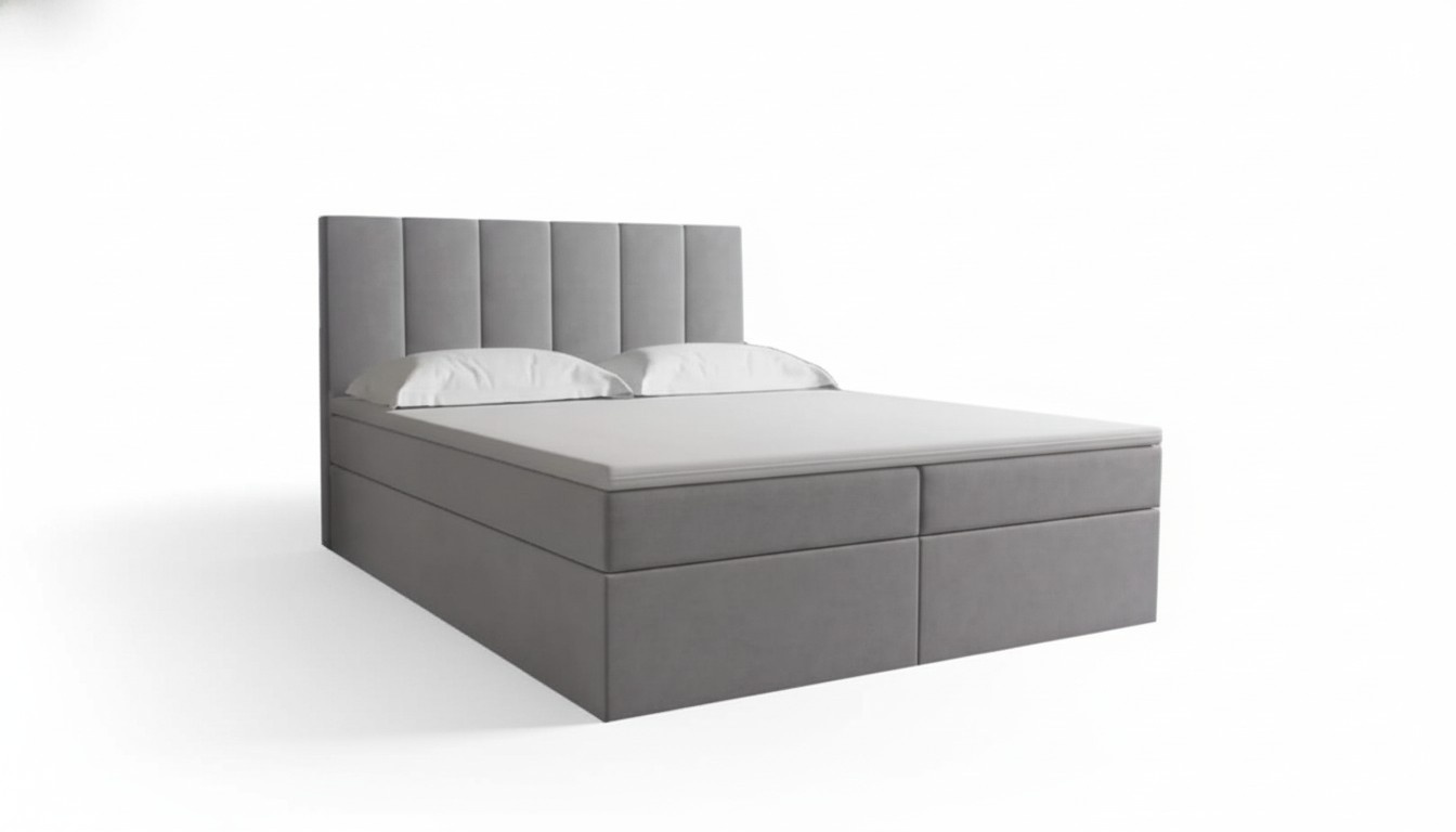 Bett Boxspring Braun Design Bett XXL Big Polster Hotel Modern Luxus Doppel Bett