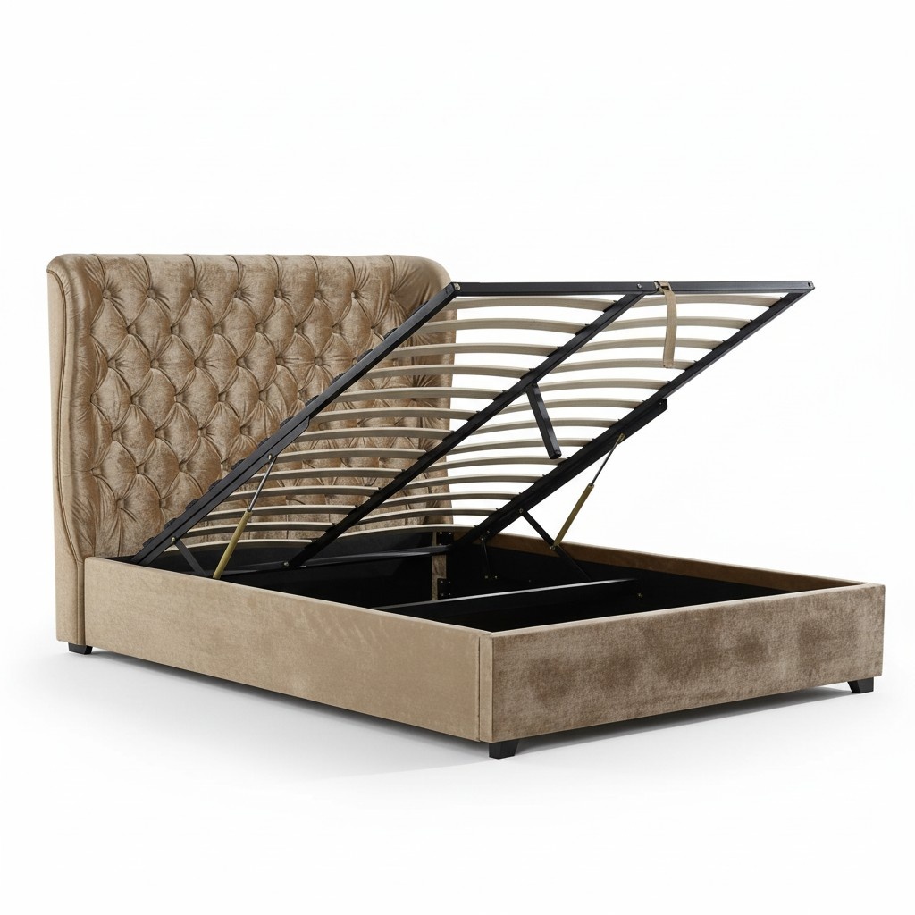 Bett Chesterfield Polsterbett Luxus Schlafzimmer Design Betten Leder 180x200cm