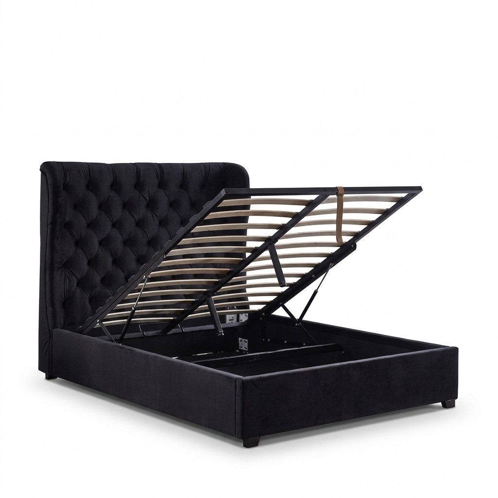 Bett Chesterfield Polsterbett Luxus Schlafzimmer Design Betten Leder 140x200cm