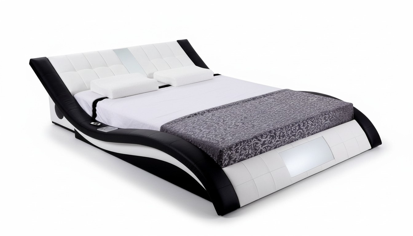 Bett Design Betten Digital USB Luxus Schlafzimmer Möbel Leder Doppel Hotel Sound