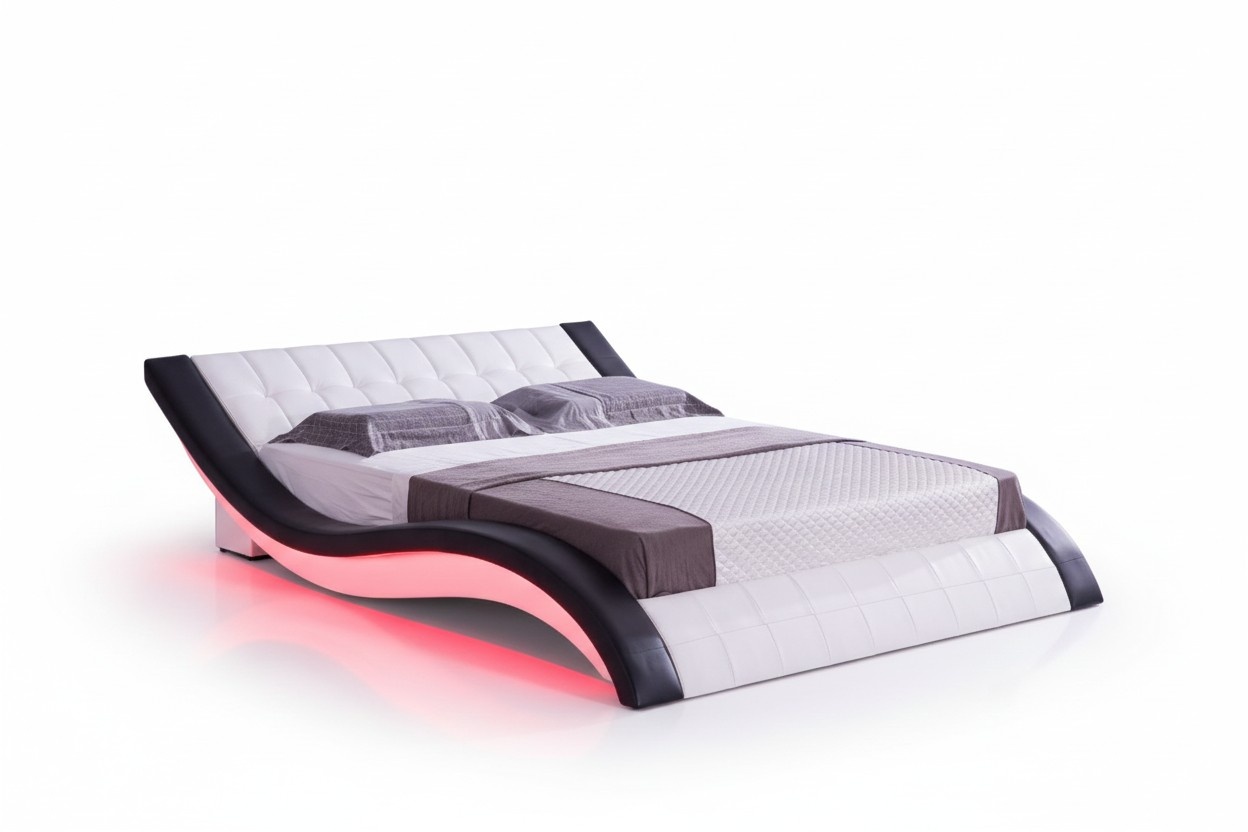 Bett Design Digital Sound USB Betten Luxus Schlafzimmer Möbel Leder Doppel Hotel