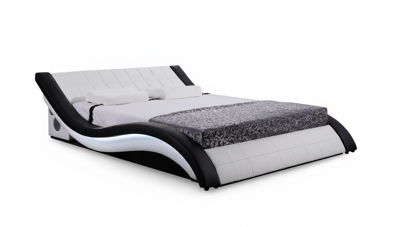 Bett Design Digital USB Betten Luxus Schlafzimmer Möbel Leder Doppel Hotel Sound