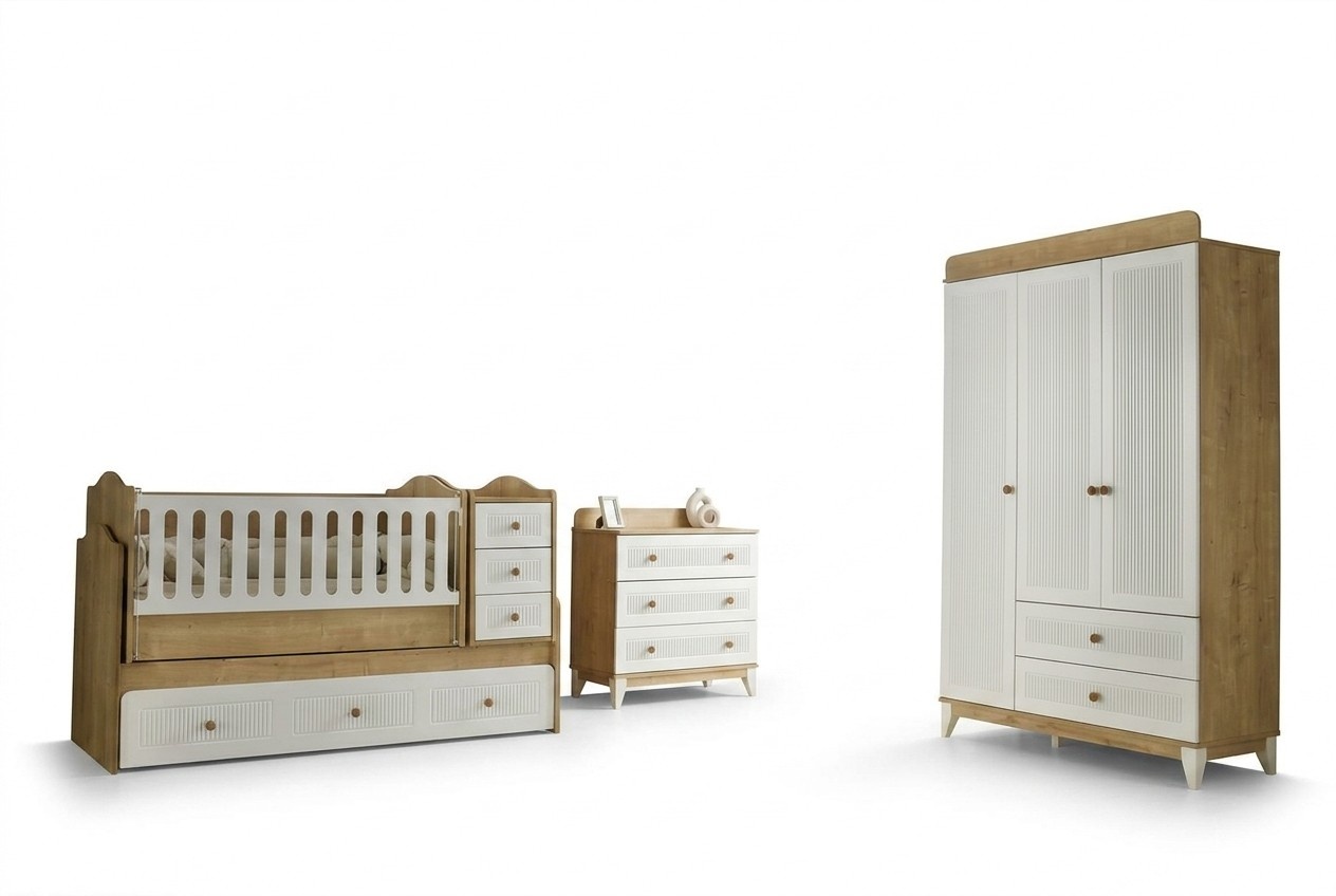 Bett Komplette Betten Kindermöbel Kinderzimmer Weiß 3tlg Holz Schlafzimmer