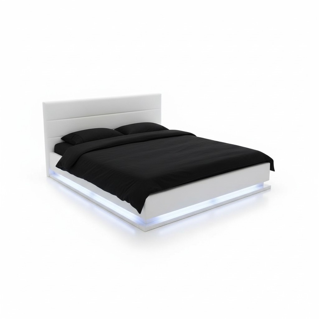 Bett LED Licht Doppelbett 180 x 200 Möbel Einrichtung Schlafzimmer Design Neu