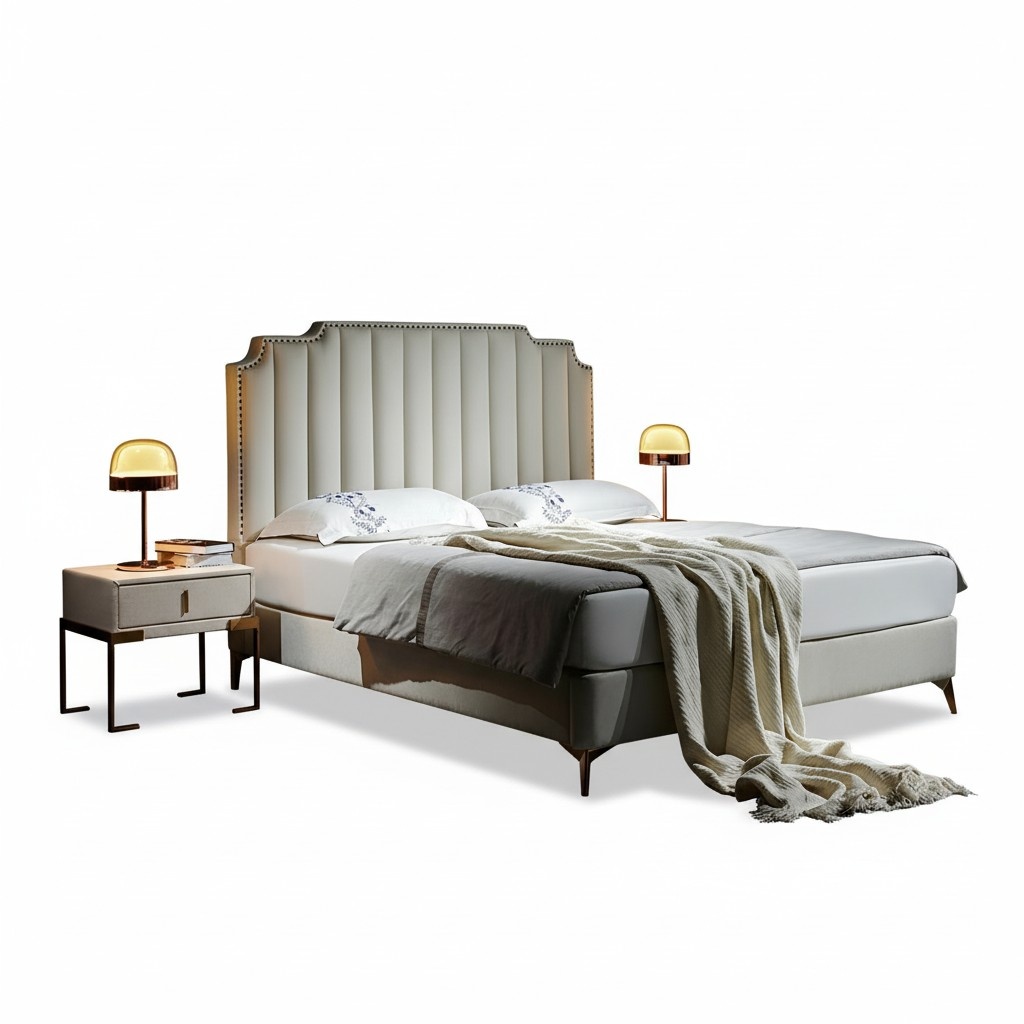 Bett Leder 2x Nachttisch 3 tlg. Schlafzimmer Set Möbel Modern Neu Luxus Betten