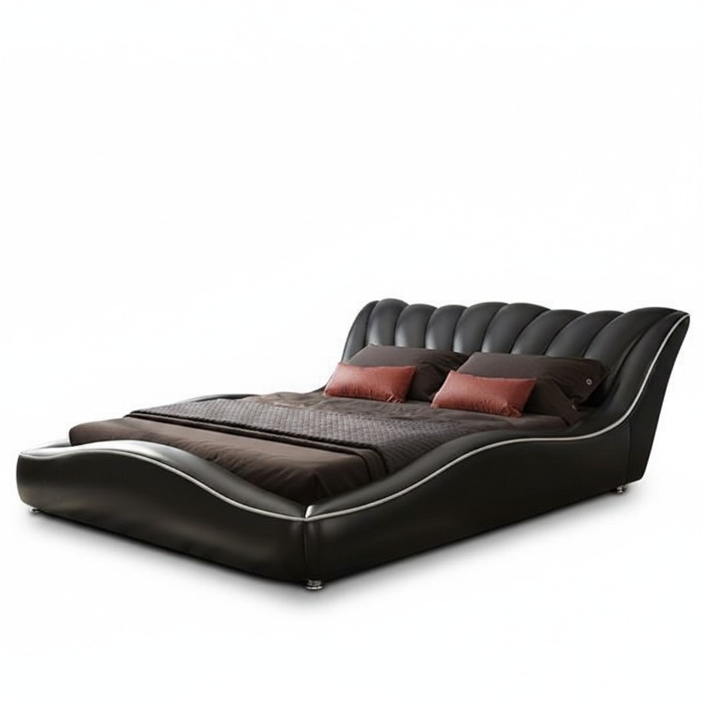 Bett Luxus 180x200 Schlafzimmer Kunstleder Möbel Modern Design Neu