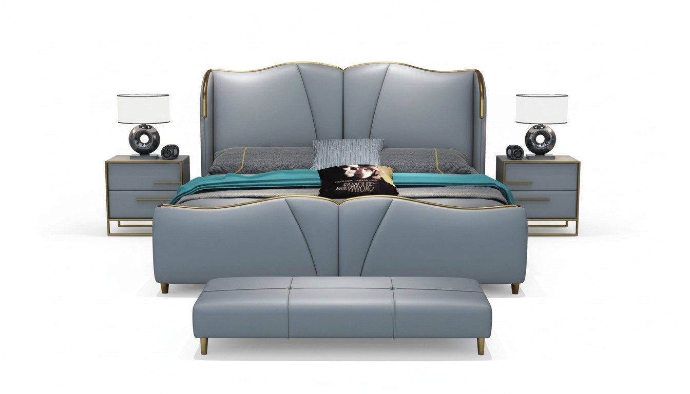 Bett Möbel Design Betten Doppelbett Luxus Schlafzimmer Holz neu