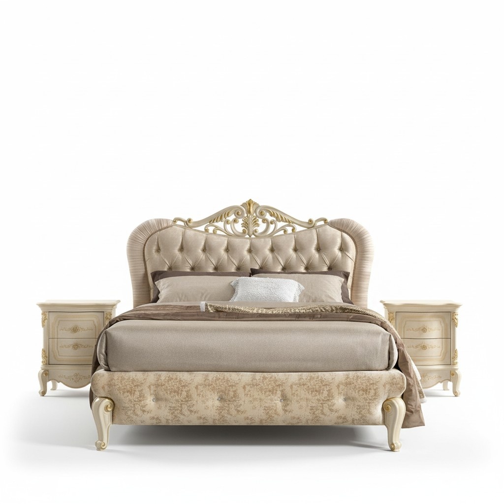 Bett Möbel Doppelbett Chesterfield Schlafzimmer Möbel Design Betten Italien Neu