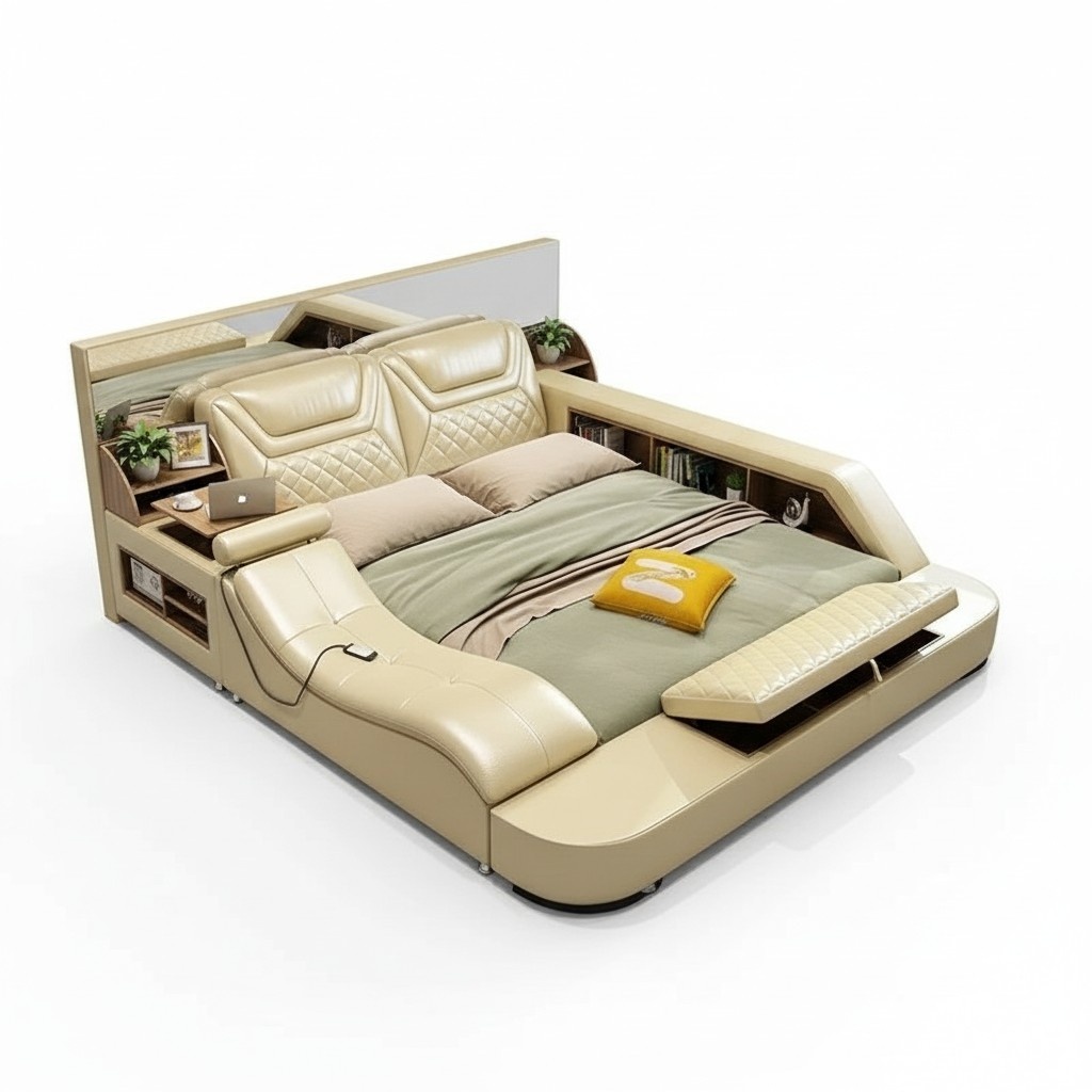 Bett Multifunktion Regal Schrank usb Doppel Betten Ladestation180x200 Schränke