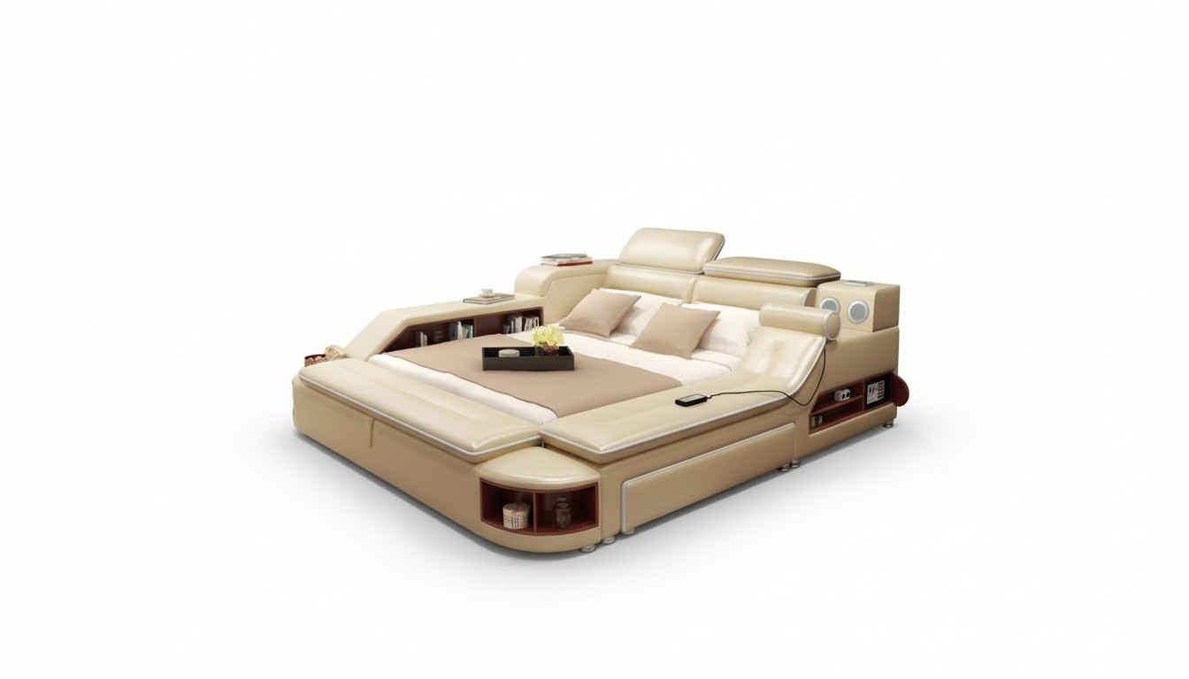 Bett Multifunktion Tresor Wärme Liege USB Sound Doppel Betten Funktion Neu