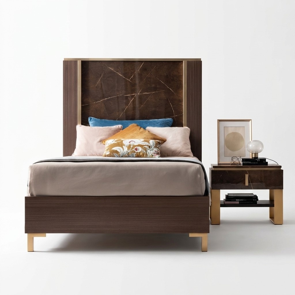 Bett Nachttisch Schlafzimmer Polsterbett Klassisch Designer Möbel arredoclassic