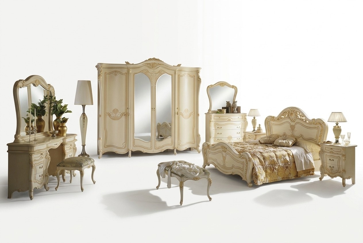 Bett Nachttisch Schlafzimmer Set Design Modern Luxus Betten Gruppe Holz 10 tlg.