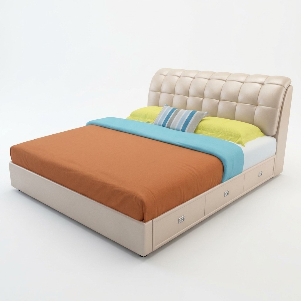 Bett Polster Design Luxus Doppel Hotel Betten Ehe Schlaf Zimmer Leder