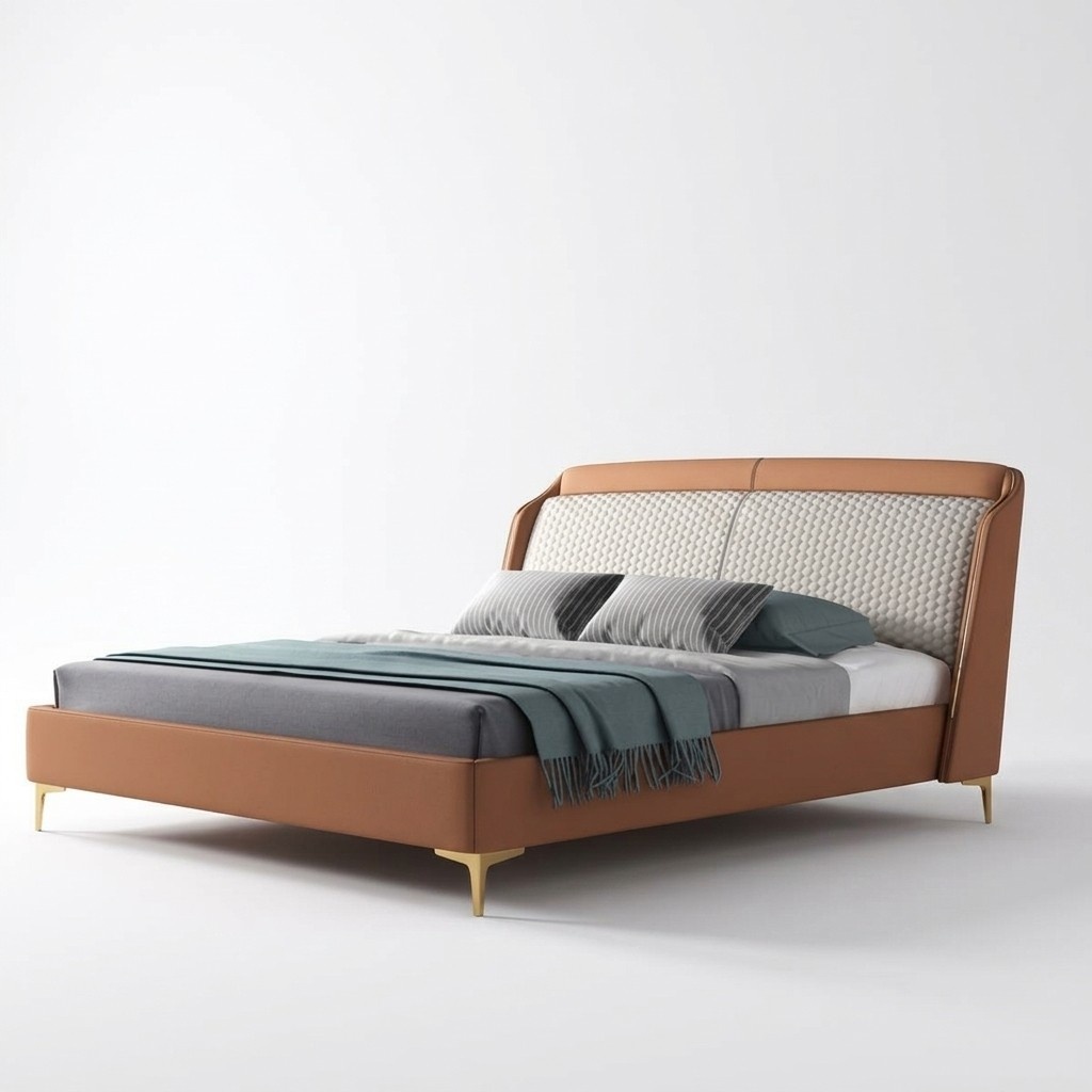 Bett Polster Design Luxus Doppel Hotel Ehe Schlaf Zimmer Leder 180x200cm Betten