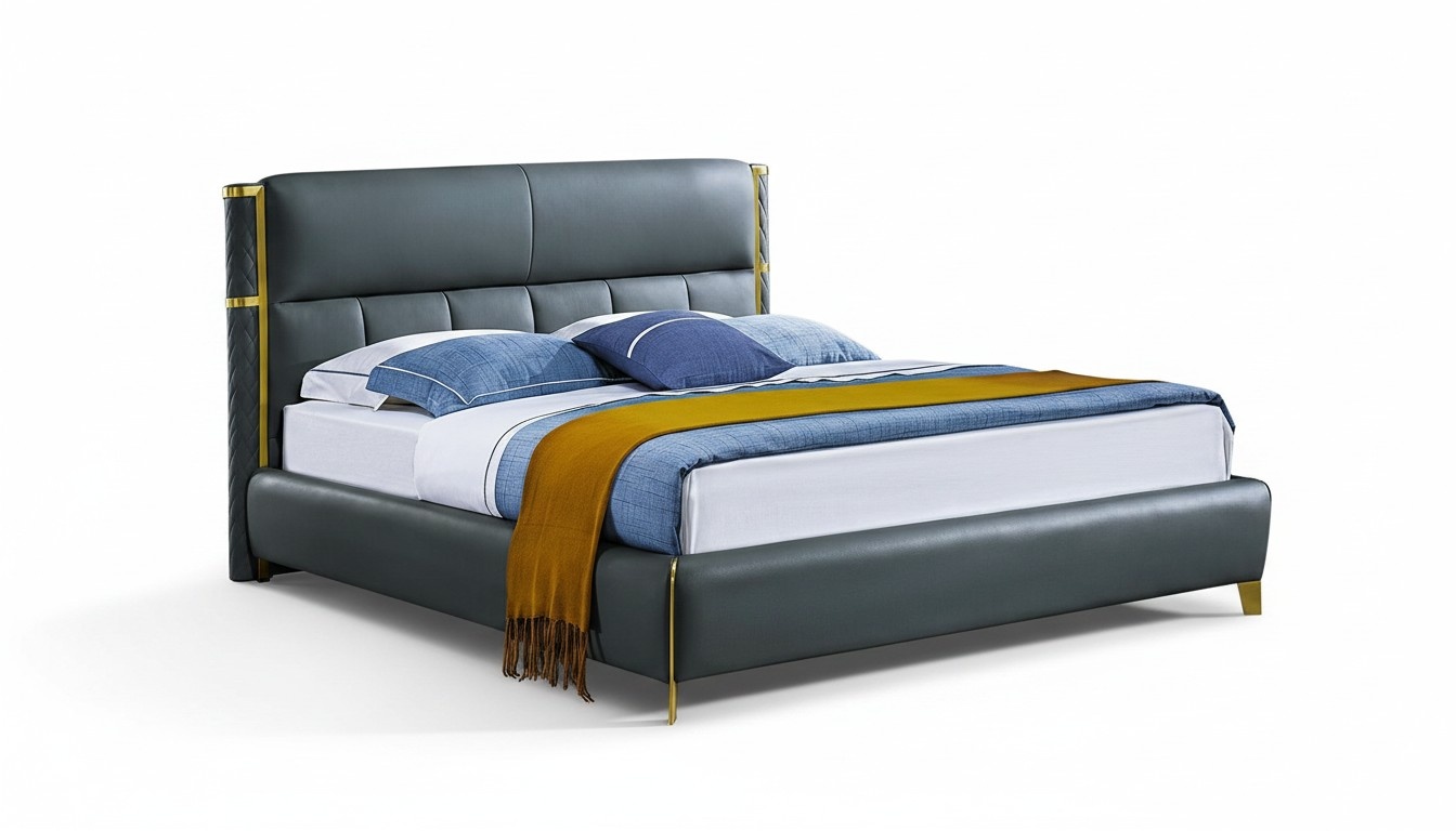 Bett Polster Design Luxus Doppel Hotel Betten Ehe Schlaf Zimmer Textil 180x200cm.
