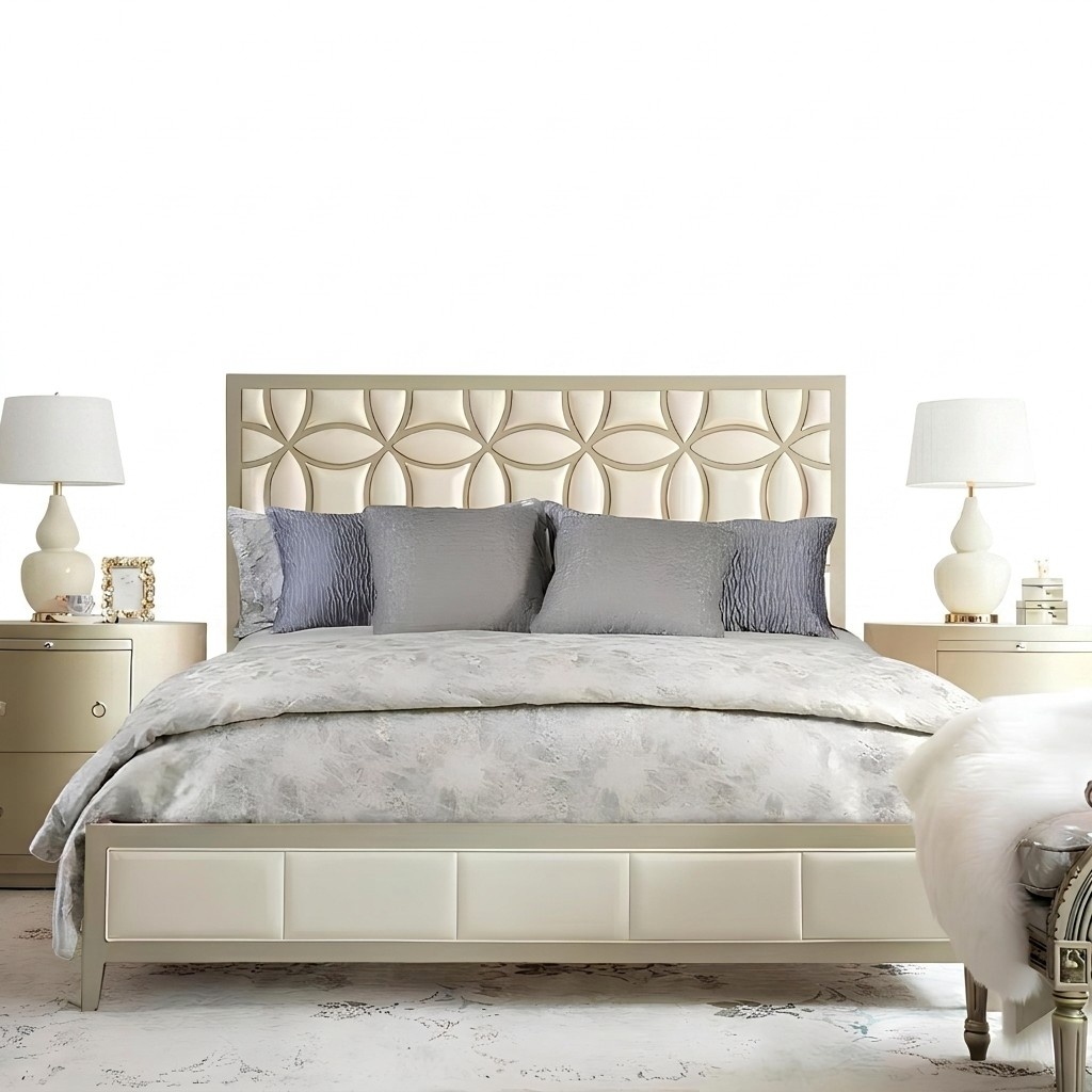 Bett Polster Design Luxus Doppel Hotel Betten Beige Luxus Hotel Neu 180x200cm