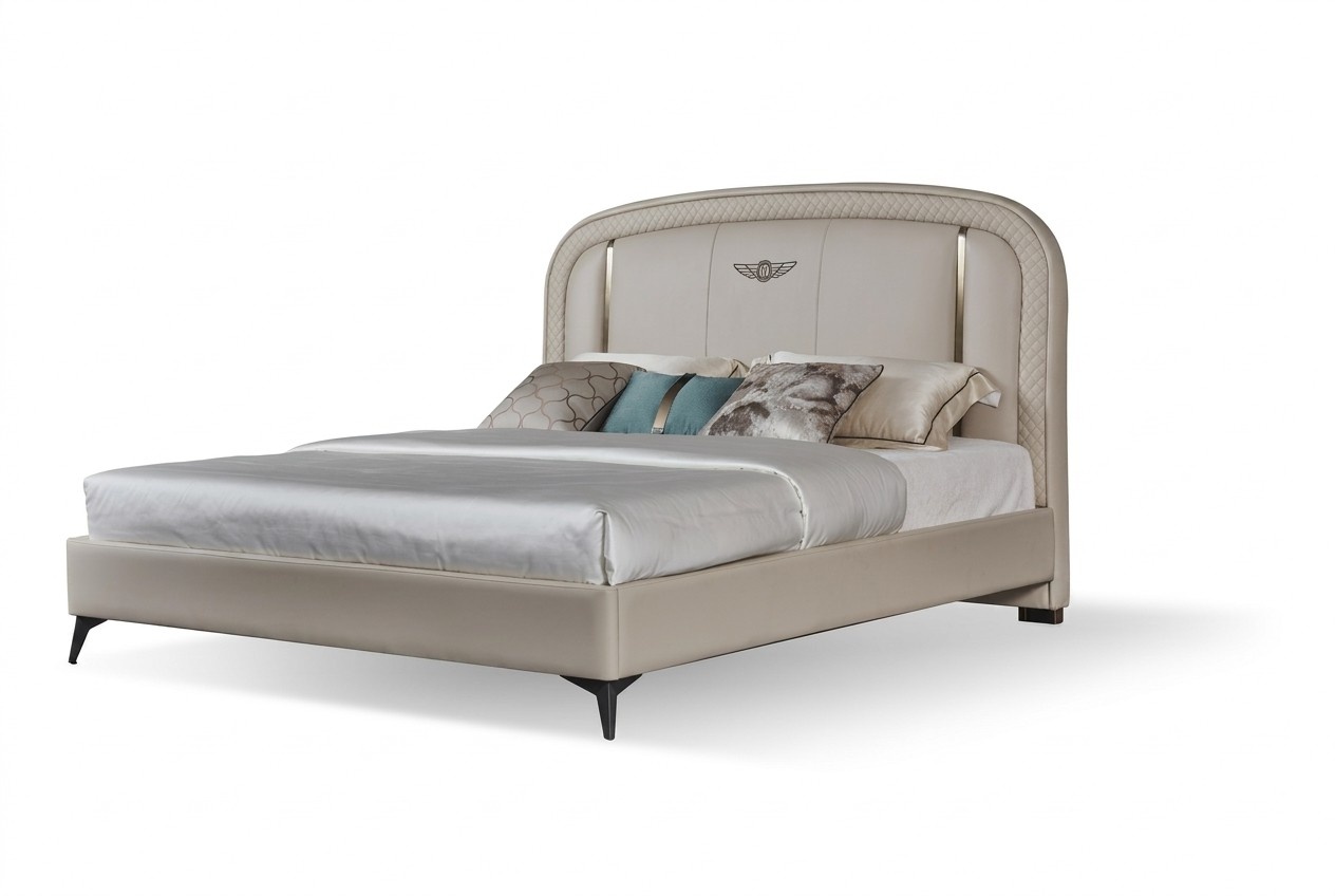Bett Polster Design Luxus Doppel Hotel Betten 180x200cm Schlaf Zimmer Leder Neu