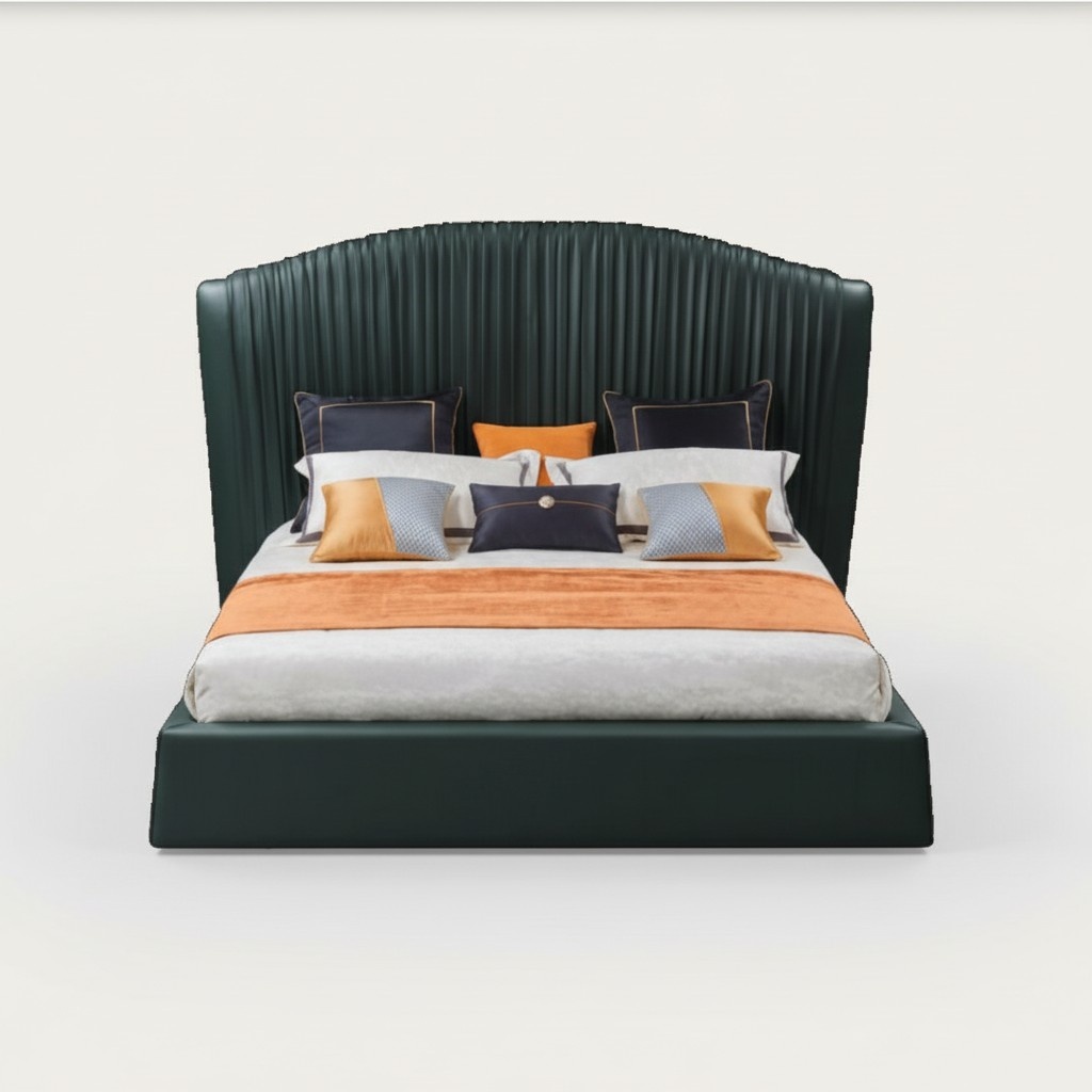 Bett Polster Design Luxus Doppel Betten Beige 180x200 Schlaf Zimmer Leder Hotel