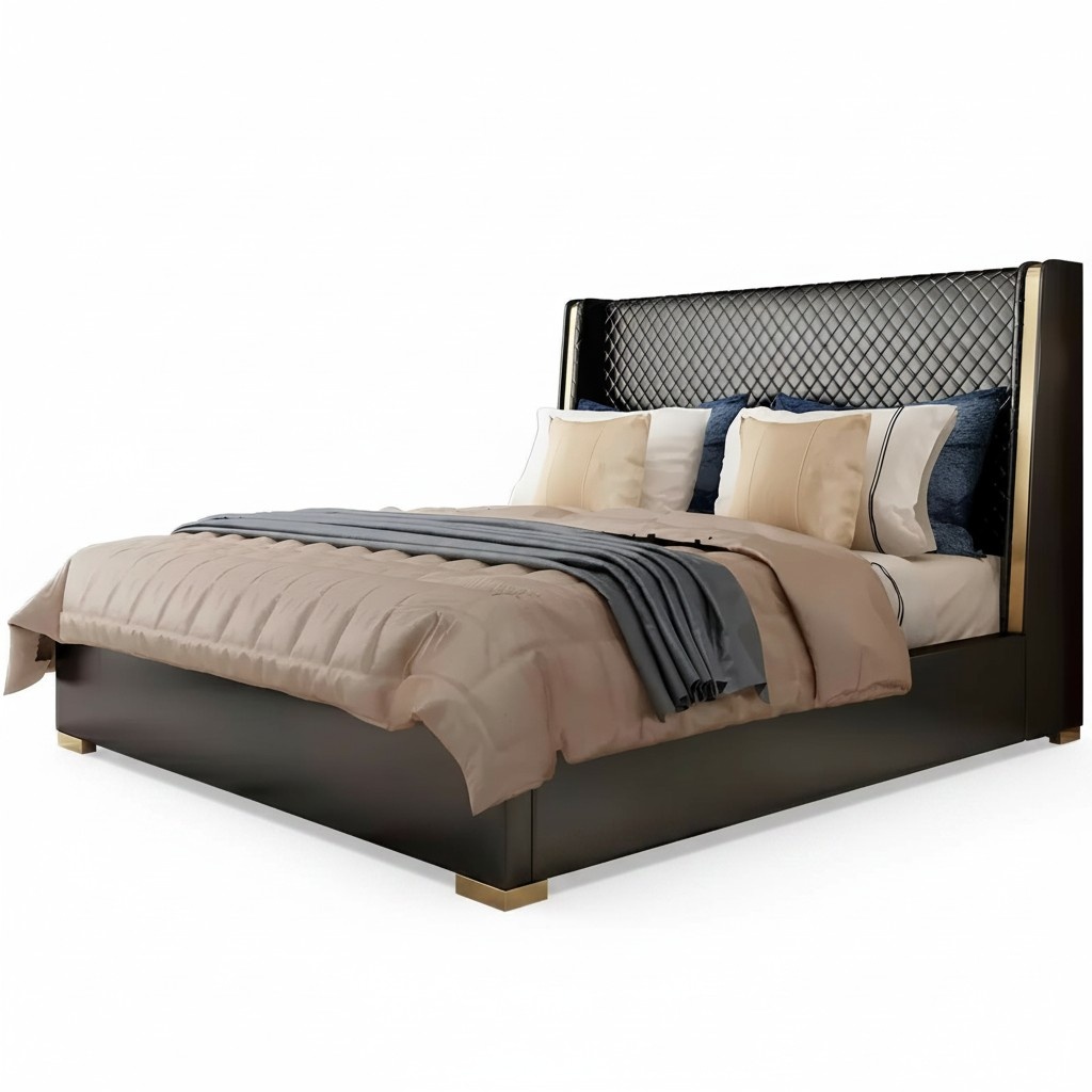 Bett Polster Design Luxus Doppel Hotel Betten Ehe Schlaf Zimmer Leder 180x200cm