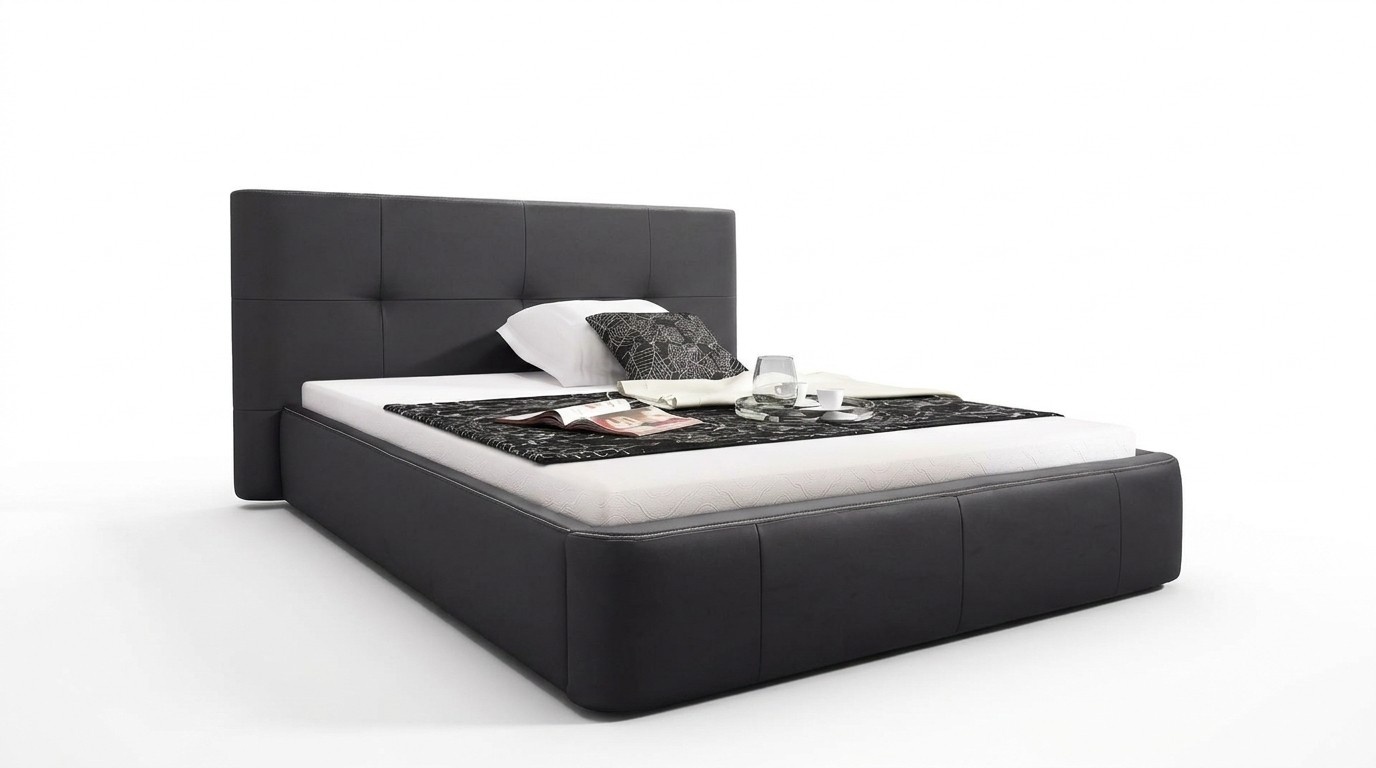 Bett Polster Design Luxus Doppel Hotel Betten Schlaf Zimmer Leder Modern Stoff