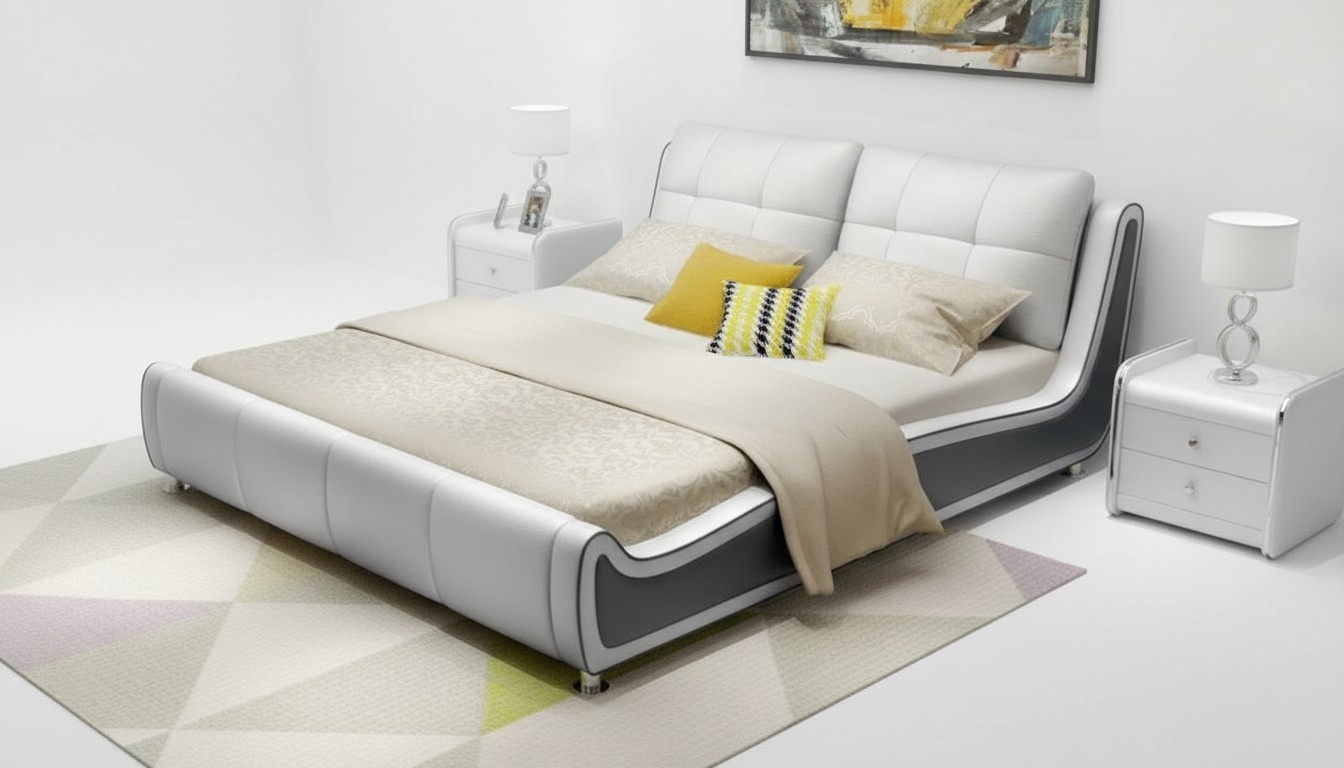 Bett Polster Design Luxus Doppel Hotel Betten Ehe Schlaf Zimmer Leder 180x200cm