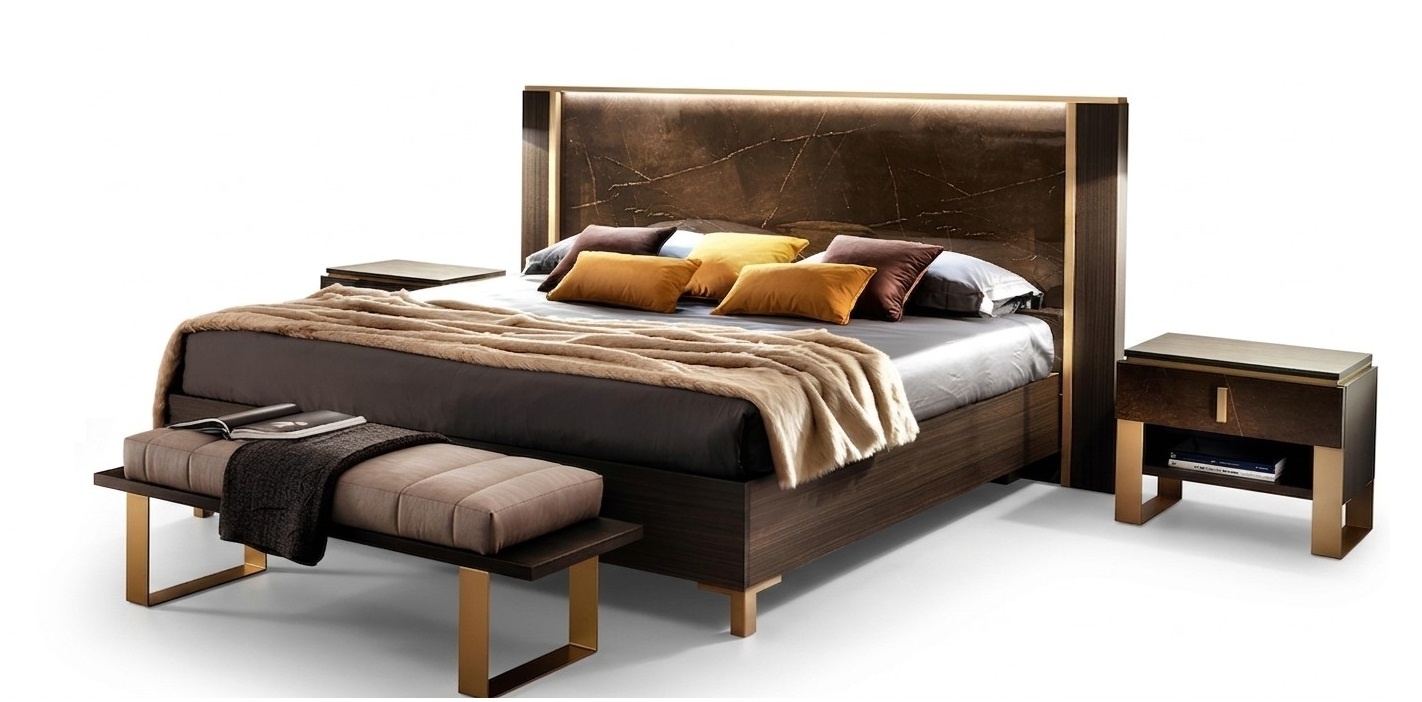 Bett Polster Klassische Doppelbett 180x200cm Holz Hotel Betten Schlafzimmer Neu