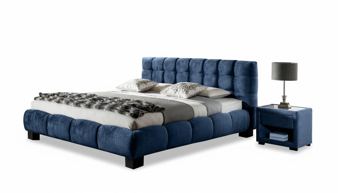 2x Nachttisch Bett Textil 3 tlg. Schlafzimmer Set Möbel Modern Luxus Betten Neu