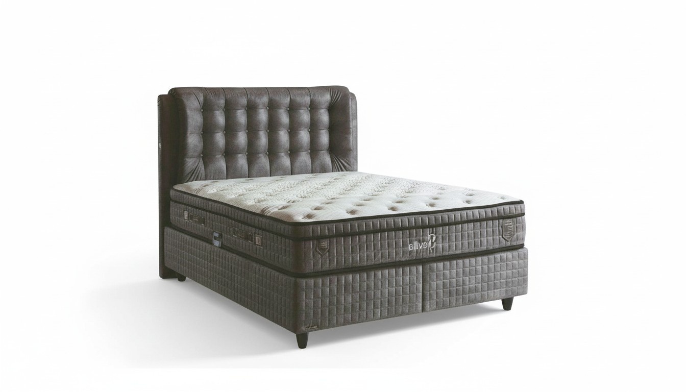 Textil Bett 2x Nachttisch 3 tlg. Schlafzimmer Set Möbel Modern Luxus Betten Neu