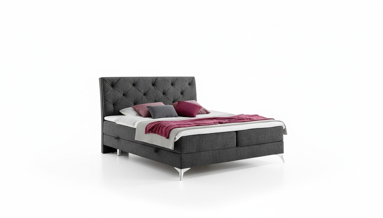 Bett Textil Polster Doppel Design Barock Modern Stil Chesterfield Betten Hotel