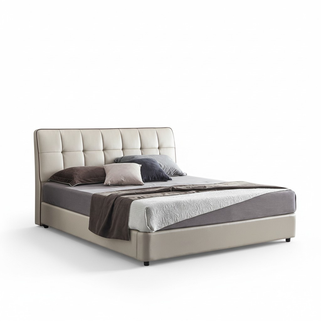 Betten Designer Doppelbett Ehebett 180x200cm Lederbett Leuchte Polsterbett Bett