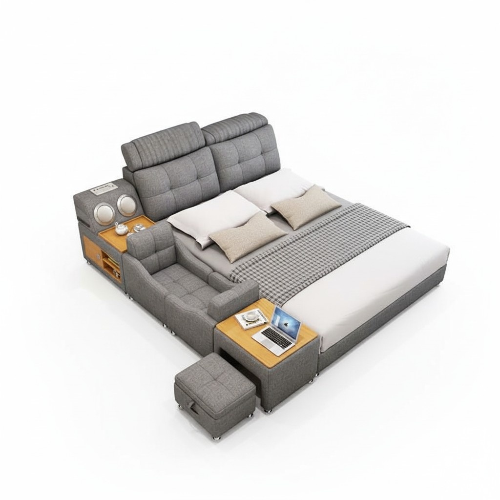 Bettgestell Betten 180x200cm Hotel Multifunktion Bett Doppelbetten Modernes Neu