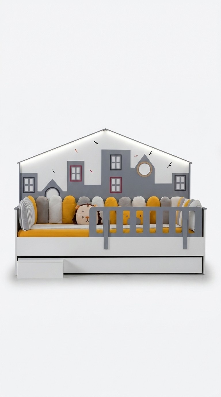 Bettrahmen Kinderbett Bett Kinderzimmer Kinderzimmermöbel Helles Holz1